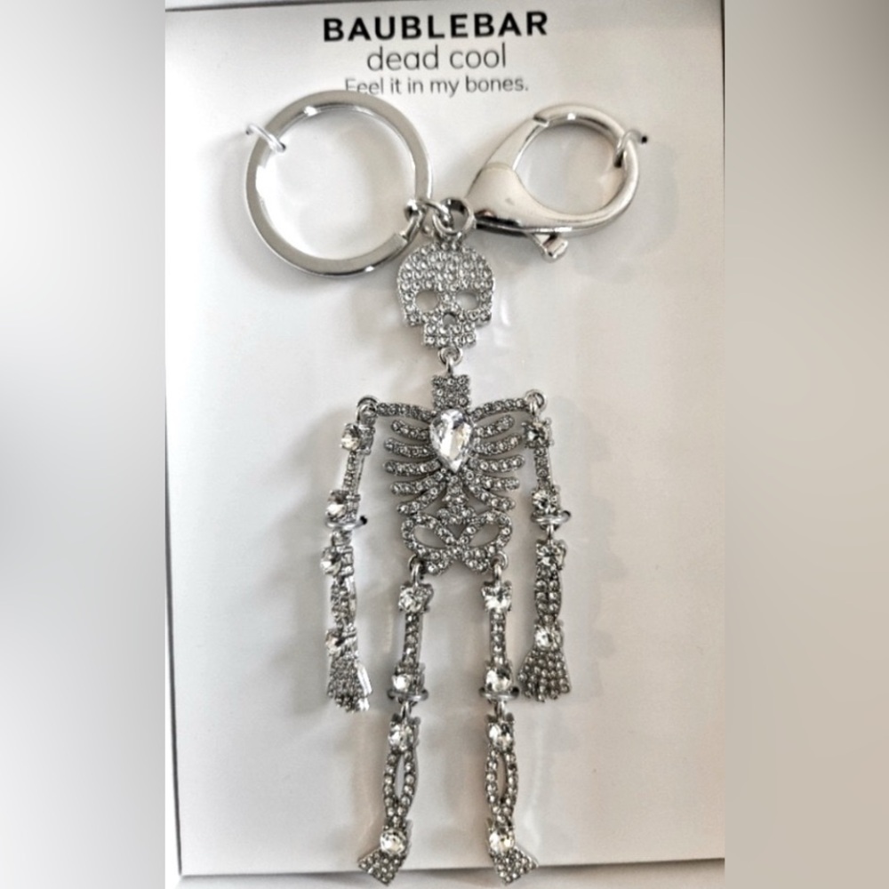 NIB Baublebar Sparkling Skeleton Keychain/ handbag charm
